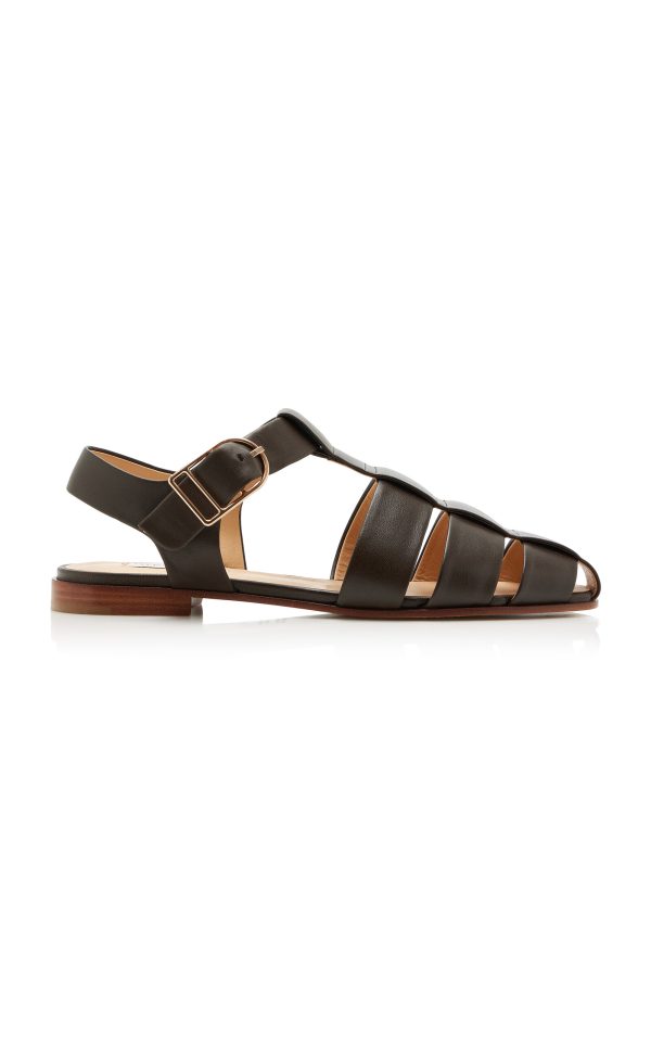 Gabriela Hearst - Lynn Leather Fisherman Sandals - Brown - IT 38.5 - Moda Operandi