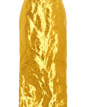 Gabriela Hearst - Manuela Foiled Silk Midi Skirt - Gold - IT 38 - Moda Operandi