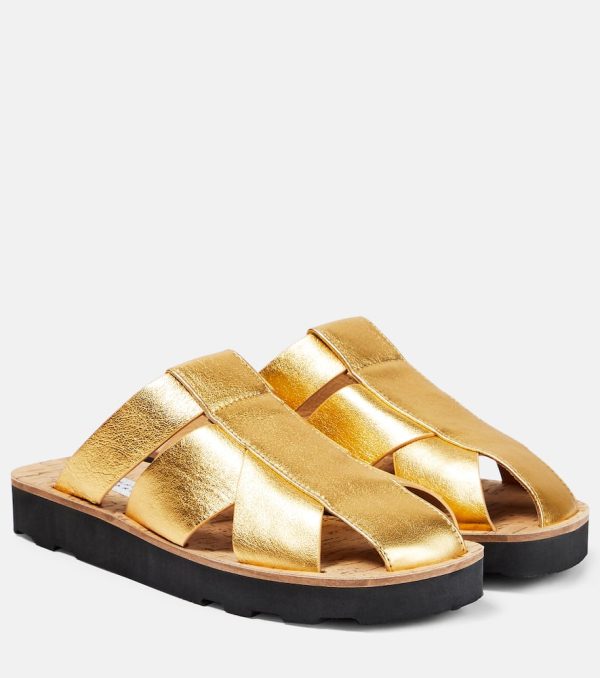 Gabriela Hearst Metallic leather mules