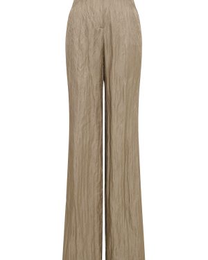 Gabriela Hearst - Norman High-Rise Metallic Silk Straight-Leg Pants - Bronze - IT 38 - Moda Operandi