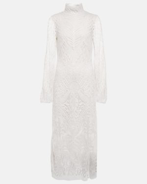 Galvan Bridal Borghese backless lace midi dress
