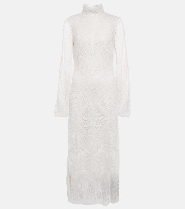 Galvan Bridal Borghese backless lace midi dress
