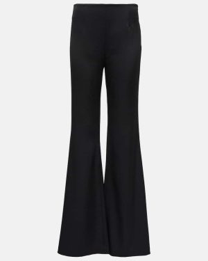 Galvan High-rise flared satin pants