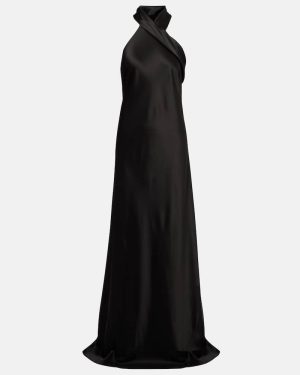 Galvan Satin halter neck gown