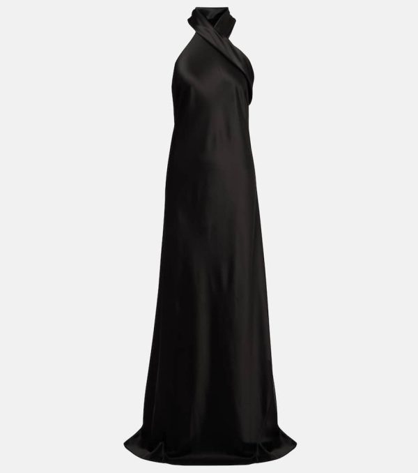 Galvan Satin halter neck gown