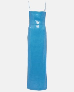 Galvan Stargaze Bandeau sequined maxi dress