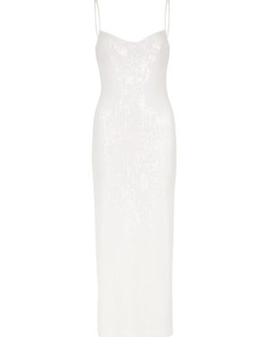 Galvan Verona White Sequin Midi Dress - 12