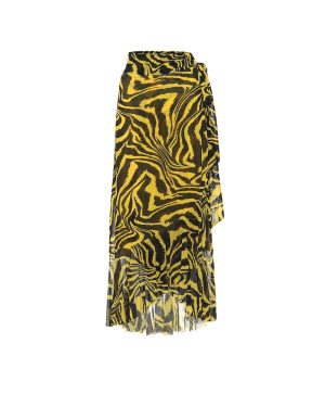 Ganni Animal-print wrap skirt