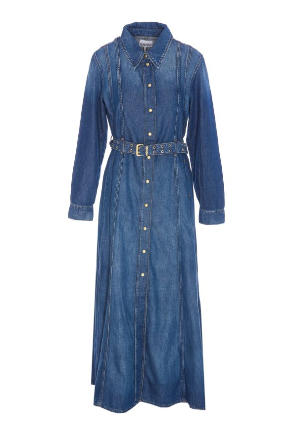 Ganni Denim Maxi Dress