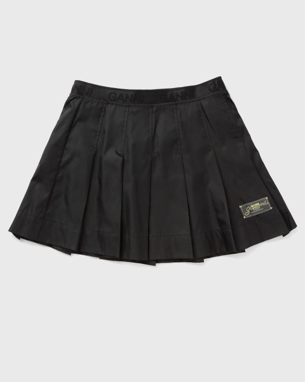 Ganni Duchesse Nylon Pleated Mini Skirt women Skirts black in size:L