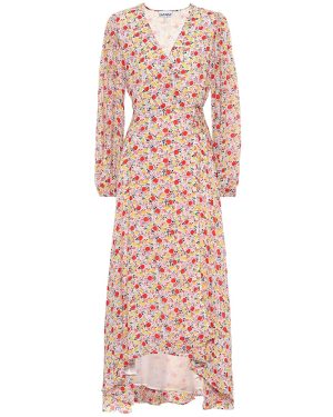 Ganni Floral georgette wrap dress