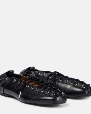 Ganni Lace-up ballet flats