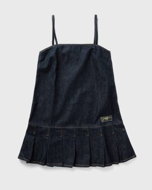 Ganni Rinse Denim Strap Mini Dress women Dresses blue in size:L