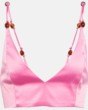 Ganni Satin crop top