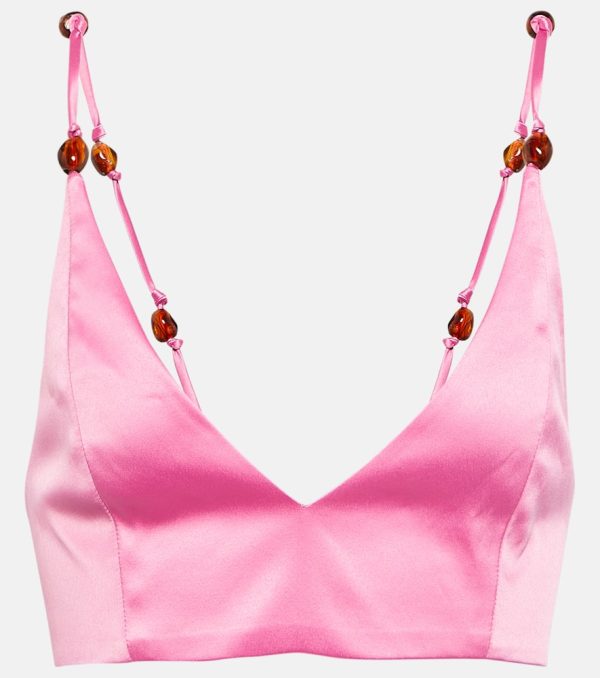 Ganni Satin crop top
