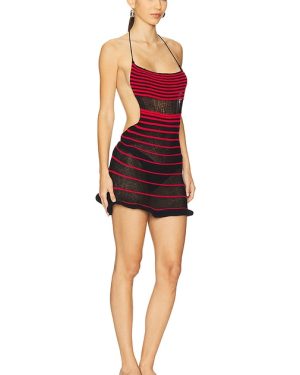 George Trochopoulos Mini Backless Dress in Black. Size M.