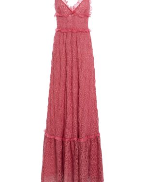 Giambattista Valli - Ruffled Macrame Maxi Dress - Pink - IT 52 - Only At Moda Operandi