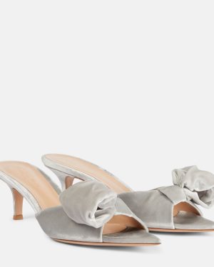 Gianvito Rossi 55 bow-detail velvet mules