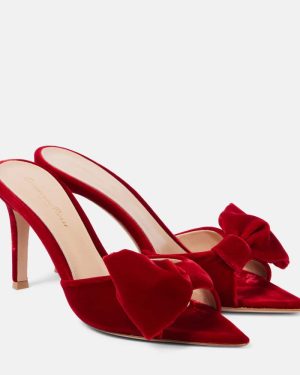 Gianvito Rossi 85 bow-detail velvet mules
