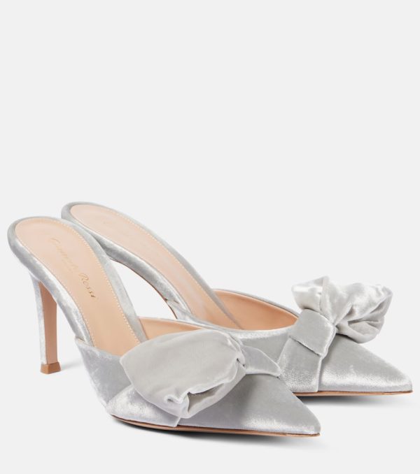 Gianvito Rossi 85 bow-detail velvet mules