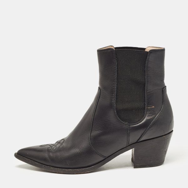 Gianvito Rossi Black Leather Hiking Boots Size 38