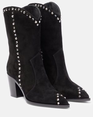 Gianvito Rossi Denver studded suede cowboy boots