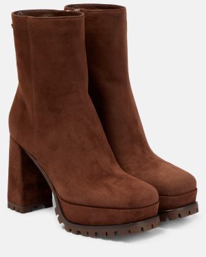 Gianvito Rossi Harlem suede platform ankle boots