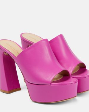 Gianvito Rossi Holly leather platform mules