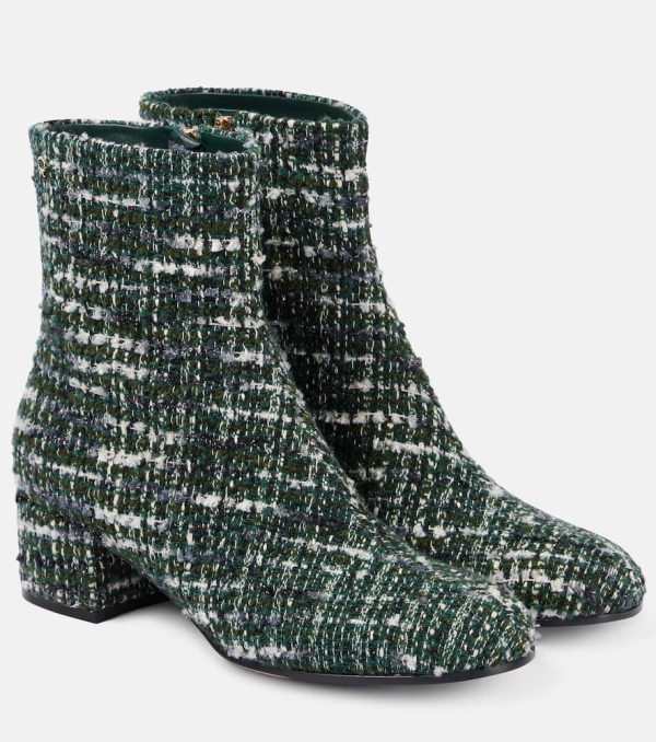 Gianvito Rossi Joelle 45 boucle tweed ankle boots
