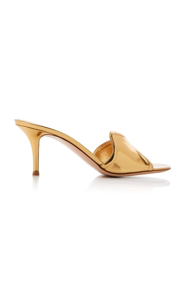 Gianvito Rossi - Lucrezia Metallic Leather Mules - Gold - IT 36 - Moda Operandi