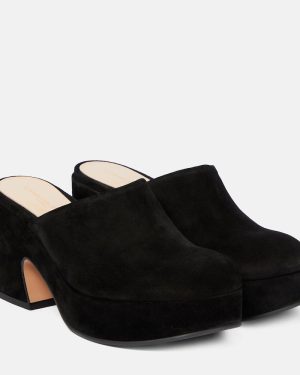 Gianvito Rossi Lyss suede platform clogs