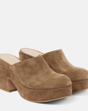 Gianvito Rossi Lyss suede platform mules