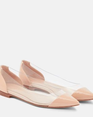 Gianvito Rossi Plexi leather and PVC ballet flats