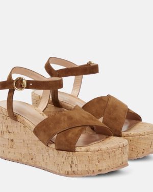 Gianvito Rossi Suede wedge sandals