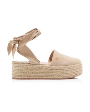 Gianvito Rossi - Velour Platform Espadrilles - Neutral - IT 39.5 - Moda Operandi