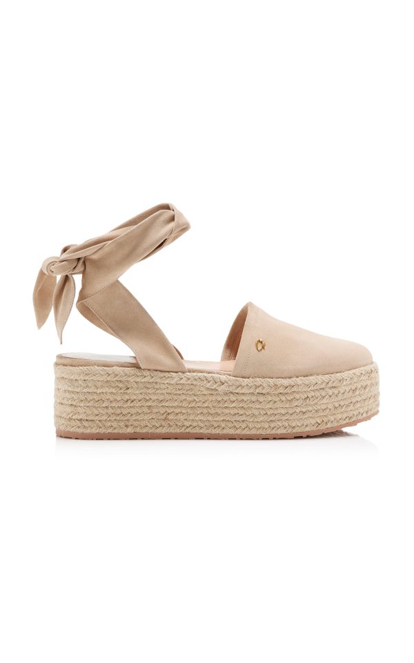 Gianvito Rossi - Velour Platform Espadrilles - Neutral - IT 39.5 - Moda Operandi