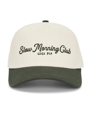 Gigi Pip Slow Morning Hat in Green,Cream.