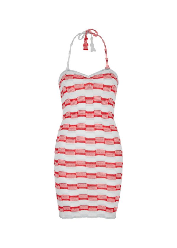 Gimaguas t Striped Knitted Mini Dress - Red - M (UK12 / M)