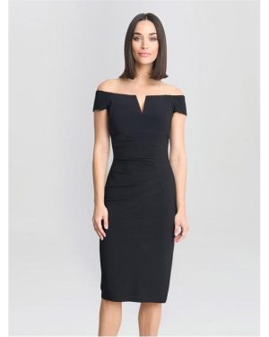 Gina Bacconi CATH SHORT OFF SHOULDER DRESS - Black