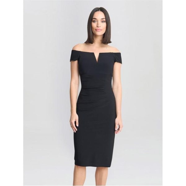 Gina Bacconi CATH SHORT OFF SHOULDER DRESS - Black