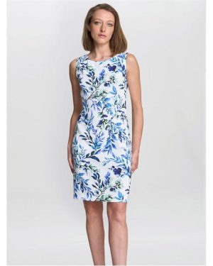 Gina Bacconi GRETEL Floral Shift Dress - White