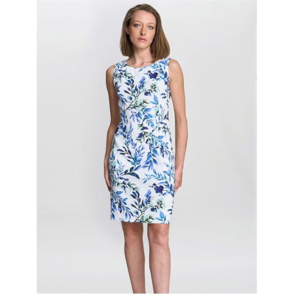 Gina Bacconi GRETEL Floral Shift Dress - White