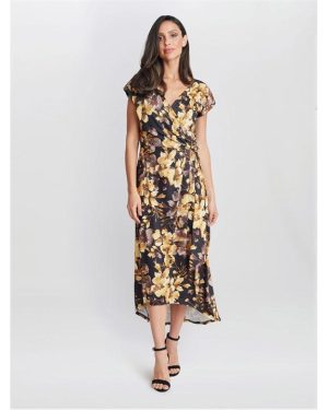 Gina Bacconi Remi Printed Maxi Dress - Black