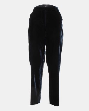 Giorgio Armani Navy Blue Velvet Tailored Trousers M/Waist 32"