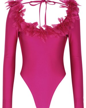 Giuseppe DI Morabito Floral-appliqud Jersey Bodysuit - Rose - 12