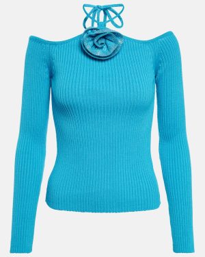 Giuseppe di Morabito Embellished ribbed-knit top