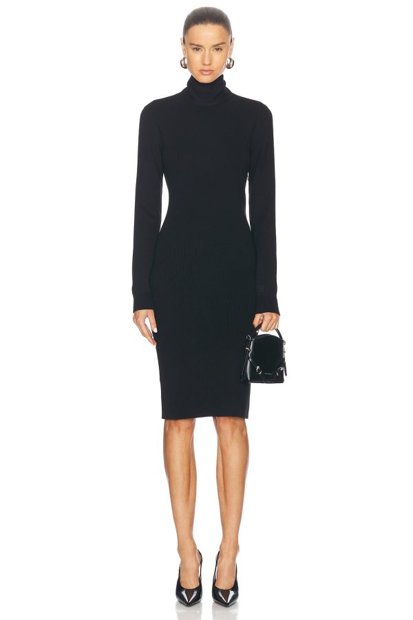 Givenchy Backless Long Sleeve Dress in Black - Black. Size L (also in M, S, XS).