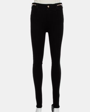 Givenchy Black Knit Zip Detail Leggings M