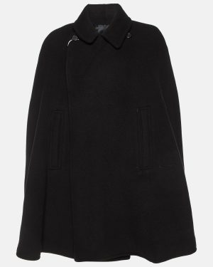 Givenchy Black Wool Felt Cape Coat XXL