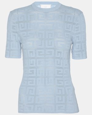 Givenchy Blue Stretch Knit Blend Tops XS